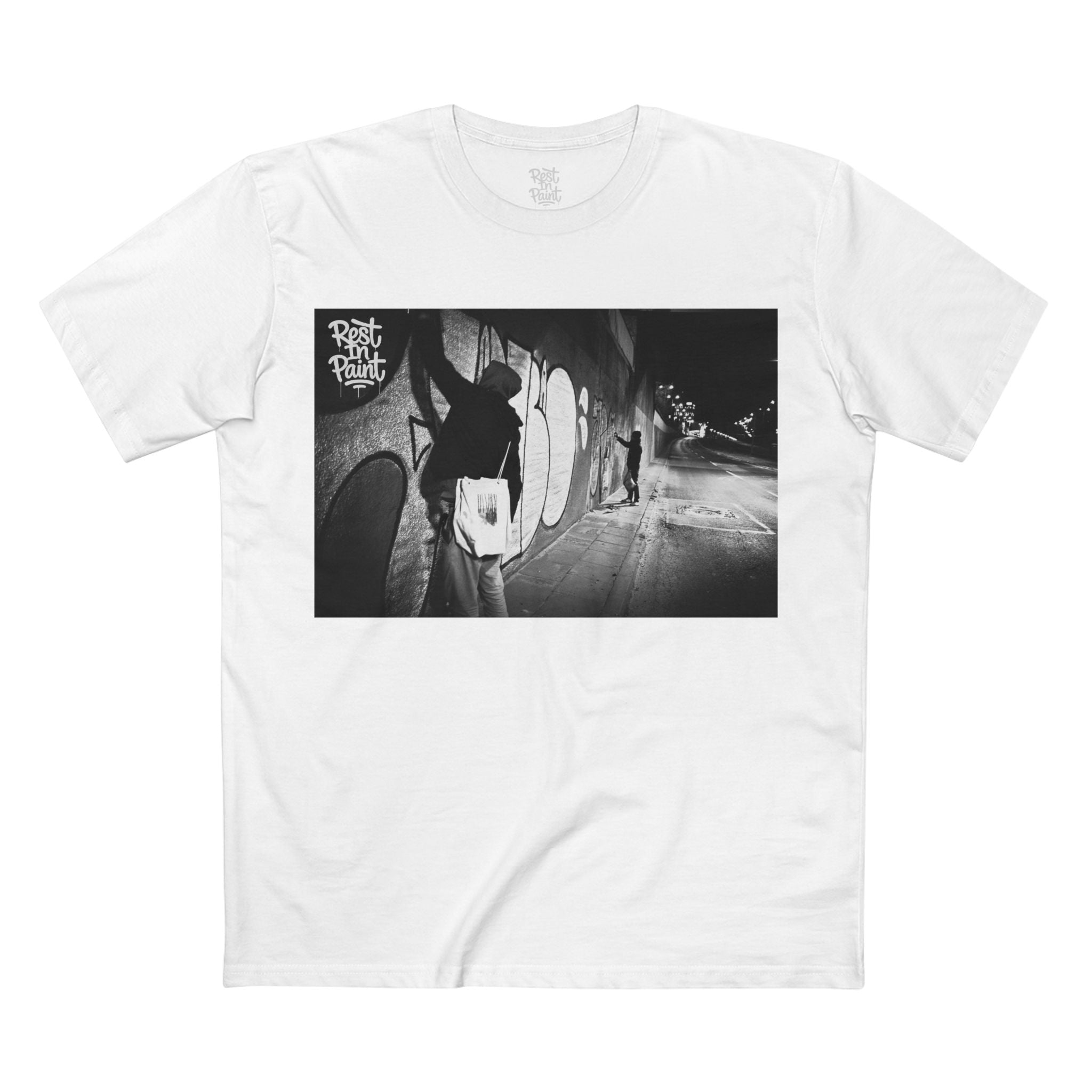 REST IN PAINT THE WALLS STAPLE TEE BLACK & WHITE